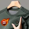 Sudadera de forro polar para hombre, superventas de invierno, holgada, casual, estampada, cálida, camiseta básica de manga larga de color liso para hombre