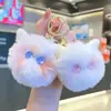 Pele de coelho Rex imitação coisa boa acontecer chaveiro pingente boa Caqui acontecer bola de pelúcia mochila bolsa decoração para pendurar pingente de Caqui feminino