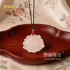 Pingente de Buda de Jade Afegão Rosa Lótus Tipo Gelo Natural, Amuleto da Fortuna, Colar de Jade Lótus Guanyin, Pingente de Jade