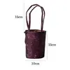 Bolsa Cilíndrica de Tecido Dinastia Tang e Song, Acessórios para Cerimônia do Chá, Bolsa Portátil para Exterior, Bolsa de Armazenamento para Conjunto de Chá, Bolsa de Viagem Tote
