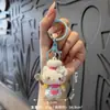 Lindo Llavero de Peluche Gato KT con Gafas para Mochilas de Niñas, Regalo Creativo para Estudiantes, Mini Colgante de Dibujos Animados