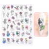 Nuevas pegatinas de uñas transfronterizas de estilo primaveral, flores secas, flores artificiales, pegatinas adhesivas de flores frescas de estilo japonés.