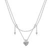Collar de Corazón Estrella de Doble Capa 2025 Nuevo Nicho Diseño de Alta Gama Cadena para Suéter Celebridad de Internet Collar de Otoño para Mujer