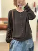 Suéter Pulóver de Punto Nuevo Otoño Invierno 2026 Cuello Redondo Color Sólido Manga Larga Holgado Versátil Suéter Base de Punto Cardigan para Mujer