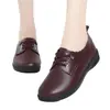 Zapatos de Mujer para Mamá Primavera Cuero Suave Suela Suave 2025 Zapatos Planos para Mujeres de Mediana Edad y Mayores, Zapatos de Trabajo de Cuero para Mujer Cómodos Antideslizantes