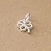Plata pura s925 electrochapada fina artesanía mini plata lisa 6mm trébol de cuatro hojas colgante anillo pulsera DIY accesorios de joyería de plata materiales