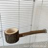 Juguete para loro soporte de tronco palo comedero para hámster dos en uno soporte para pájaro soporte de barra Palo soporte de madera de fruta natural posado Madera
