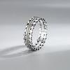 2021 Nova imitação retrô tailandês anel de prata masculino e feminino estilo punk cinco estrelas personalidade ângulo Tide marca comida finger ring atacado