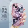 El más vendido en Europa y América, Estuche Duro de Vidrio para iPhone 15 Amethyst Heart Glitter Swirl Butterfly 17pm Estuche Rosa para Teléfono