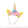 Diadema de Unicornio y Flores para Cumpleaños Infantil Suministros para Fiestas Festivas Aro para la Cabeza Dibujo Animado Lindo Hebilla para la Cabeza Fabricante Mayorista