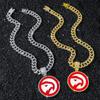 Colar com Pingente de Corrente Totalmente Cravejado Novo Estilo Hip-Hop Europeu e Americano Logo de Bico de Águia Personalizado com Gotejamento de Óleo para Homens