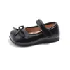 Zapatos de Vestir Individuales para Niñas Estilo Nuevo Primavera y Otoño Estilo Coreano Moño Zapatos Pequeños de Cuero para Niños Moda Suela Suave Zapatos de Princesa para Niña Pequeña