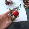 Kit de Material DIY Broche Pinça de Planta de Natal Frutas Secas Pinha Flor Seca para Atividades de Salão e Artesanato de Jardim de Infância