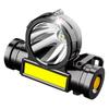 Linterna frontal transfronteriza mini USB de carga de luz potente, montada en la cabeza con imán COB, fuente de luz dual, inducción para pesca al aire libre