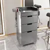 Gabinete de Herramientas para Salón de Belleza Mesa Espejo para Salón de Peluquería Gabinete con Cajones Gabinete de Almacenamiento de Madera para Cortar el Cabello Gabinete de Trabajo para Barbería