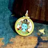 Regong Xizang Nepal Thangka Puro Pintado à Mão Mãe Verde 3,5 Núcleo de Cartão