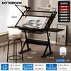 Mesa de Pintura Ajustable de Vidrio Libro de Pintura Dibujo Artístico Mesa de Escritorio para Diseñador de Arte Mesa de Banco de Trabajo
