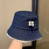 Sombrero de pescador de mezclilla con borde de encaje lindo estilo japonés, nuevo modelo 2026, hace que la cara se vea más pequeña, casual, versátil y portátil