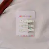 Presilha de Cabelo Colorida com Bolinhas Estilo Coreano, Novo Modelo para Meninas, Presilha Bico de Pato para Franja Lateral, Acessório de Cabelo Simples e Versátil