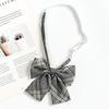 Plaid de Rayas Grises Corbata Perezosa Sin Nudo Estilo Universitario Japonés Retro Corbata Accesorios para Camisa Uniforme Académico Femenino Corbata de Moño Hombres