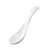 Colher de Material PP de Grau Alimentício Resistente a Altas Temperaturas para Restaurantes, Colher Branca para Sopa Comercial, Colher para Mingau, Inquebrável para Uso no Café da Manhã