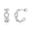 Lu Xiaoxiao mismo estilo hebilla de anillo pendientes de anillo redondo pendientes femeninos europeos y americanos simples de nicho pendientes de celebridad mismo estilo oreja personalizada