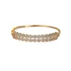 Pulsera de Gipsófila y Circonita de Lujo Ligero para Mujer Moda Estilo Europeo y Americano Sensación de Alta Gama Pulsera Abierta Elegante Versátil Joyería de Oriente Medio