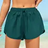 Shorts de playa casuales de color verde oscuro para mujer en verano, holgados y adelgazantes, adecuados para deportes, surf, vacaciones, pantalones de playa de secado rápido, comercio exterior