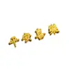 Accesorios Completos de Plata S925 Chapados en Oro de 24 Quilates, Joyería Hecha a Mano DIY Tridimensional de Paz y Alegría, Accesorios de Cuentas Espaciadoras Pequeñas Estilo Chino