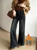 Jeans reto estilo moda coreana, nova coleção outono 2026, calça feminina plus size comprida, calça reta modeladora e de corte solto