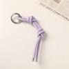 Llavero Colgante de Cuerda de Cuero Trenzada Color Caramelo Simple de Nicho Accesorios Colgantes para Bolsos Hechos a Mano DIY Versátiles