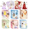 8 peças de quebra-cabeça de vestir de princesa de desenho animado original DIY interativo pai-filho à prova d'água quadro de desenho decorativo para diário adesivos personalizados