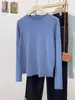 Top Básico de Punto Color Verde Hielo Menta para Mujer Otoño Invierno Estilo Coreano Color Sólido Manga Larga de Invierno Suave y Acogedor Top Interior