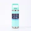 Botella aislada estilo americano transfronteriza de 18 oz, vaso de agua deportivo con popote plegable de acero inoxidable, botella espacial portátil a prueba de polvo con asa