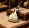 Bolsa de Dinero Atrae Fortuna Vintage Murciélago Bolsa de la Suerte Cadena para Suéter Collar Largo Colgante Accesorio Joyería para Mujer