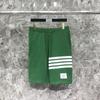 TIME BREATHE Pantalones Deportivos Verdes de Cuatro Barras tb Unisex Sueltos Transpirables Pantalones Deportivos