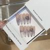 [Orvalho de Gelo] Roxo Degradê Clareador Luz Lateral Olho de Gato Borda Biselada Boutique Diamante K9 Orvalho de Gelo Unhas Removíveis Vestíveis