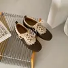 Primer Encuentro Temporada Suela Suave Zapatos Bajos Individuales para Mujer Retro 2026 Otoño/Invierno Zapatos de Entrenamiento Alemanes Mocasines Fondo Plano Zapatos de Abuela
