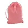 Fábrica de Shenzhen Atacado Nova Bolsa de Veludo, Bolsa de Veludo com Contas, Bolsa de Veludo Rosa Feminina, Bolsa para Armazenar Batom