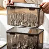 Caja de almacenamiento para copas de vino pequeñas BNBS Bainaibang, disponible en múltiples tamaños y capacidades, a prueba de polvo, a prueba de humedad, transparente y caja de vino engrosada