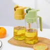 Tanque de aceite de vidrio para cocina doméstica de fábrica, botella rociadora, rociar hacia abajo, doble propósito, botella de aceite integrada, sellado de aceite sin goteo, tanque de aceite