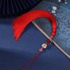 Abanico redondo de 15 cm borla de cuentas de cristal traje antiguo hanfu accesorios de solapa a presión sachery interior coche verano joyería diy