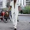 Verano 2025 Comercio Exterior Transfronterizo Nuevo Europeo y Americano Amazon Pantalones Cortos de Manga Corta Traje Deportivo Casual de Dos Piezas para Hombre