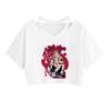 Serie de Batalla de Hechizos Transfronteriza Verano Nuevo Caliente Moda Estudiante Femenina Tirantes Manga Corta Camiseta Anime