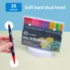 Amazon Shein Temu Marcadores de Ponta Macia, Múltiplas Especificações, Canetas de Cor Artística Laváveis para Crianças, Canetas de Aquarela de Ponta Dupla
