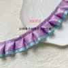 Renda plissada decorativa de poliéster de camada dupla de 2,5 cm, acessórios de material DIY feitos à mão para decoração de embalagens e suporte de leque