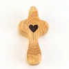 Nogal Negro Madera Maciza Cruz Cruzada Transfronterizo Explosivo Artesanía Adornos Iglesia Pascua Mango Cruz de Pulgar Madera
