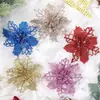 Bestseller transfronterizo 9CM flores artificiales decorativas de plástico corona de Navidad DIY decoraciones colgantes decoraciones para fiesta de Navidad al por mayor