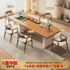 Juego de mesa de té y sillas de madera maciza para uso doméstico, diseño minimalista moderno, mesa de té de estilo nuevo para preparar té, adecuada para el hogar, lujo ligero, recepción y uso de oficina