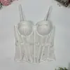 Fábrica de origen Top sexy europeo y americano de lentejuelas y varillas de pescado, hecho a medida, entallado a la cintura, adelgazante, camisola transfronteriza